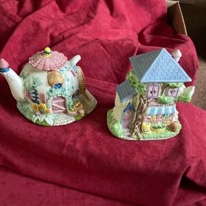 Easter idea. Vintage cottage and inviting general store for woodland critters